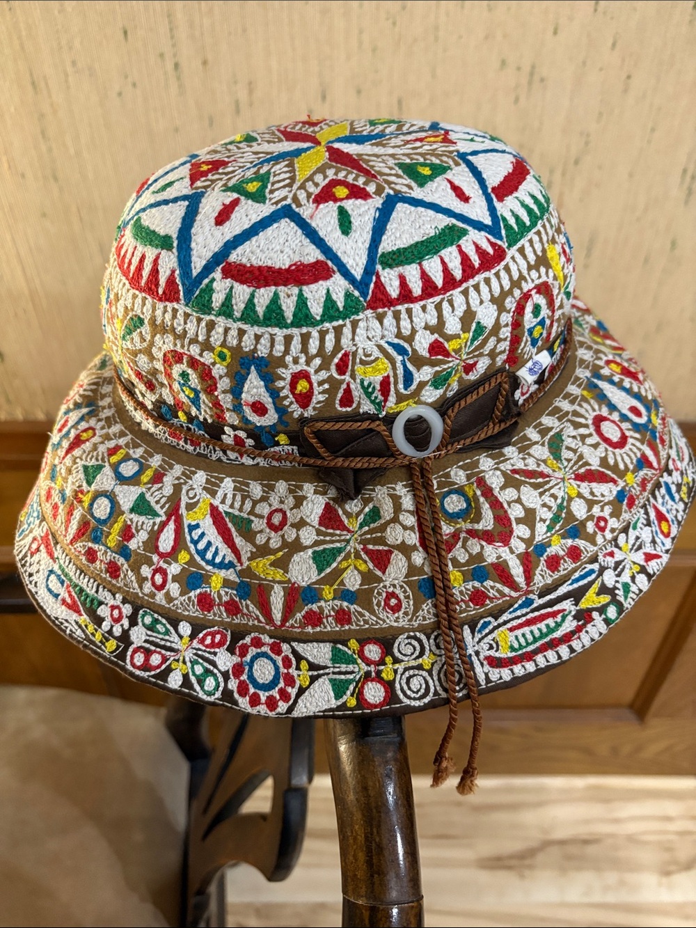 Hand-Embroidered Multicolor Boho Bucket Hat - Picture 3 of 9